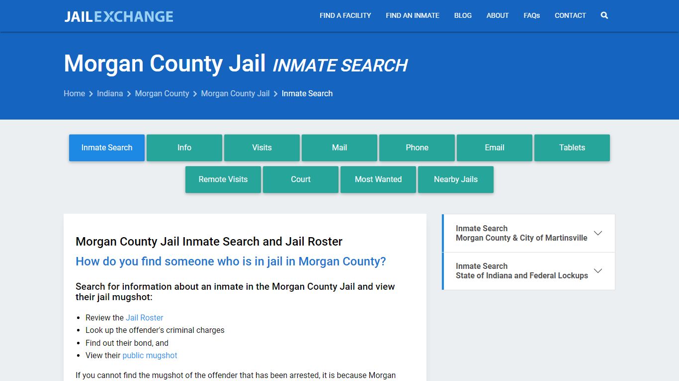 Inmate Search: Roster & Mugshots - Morgan County Jail, IN - Jail Exchange