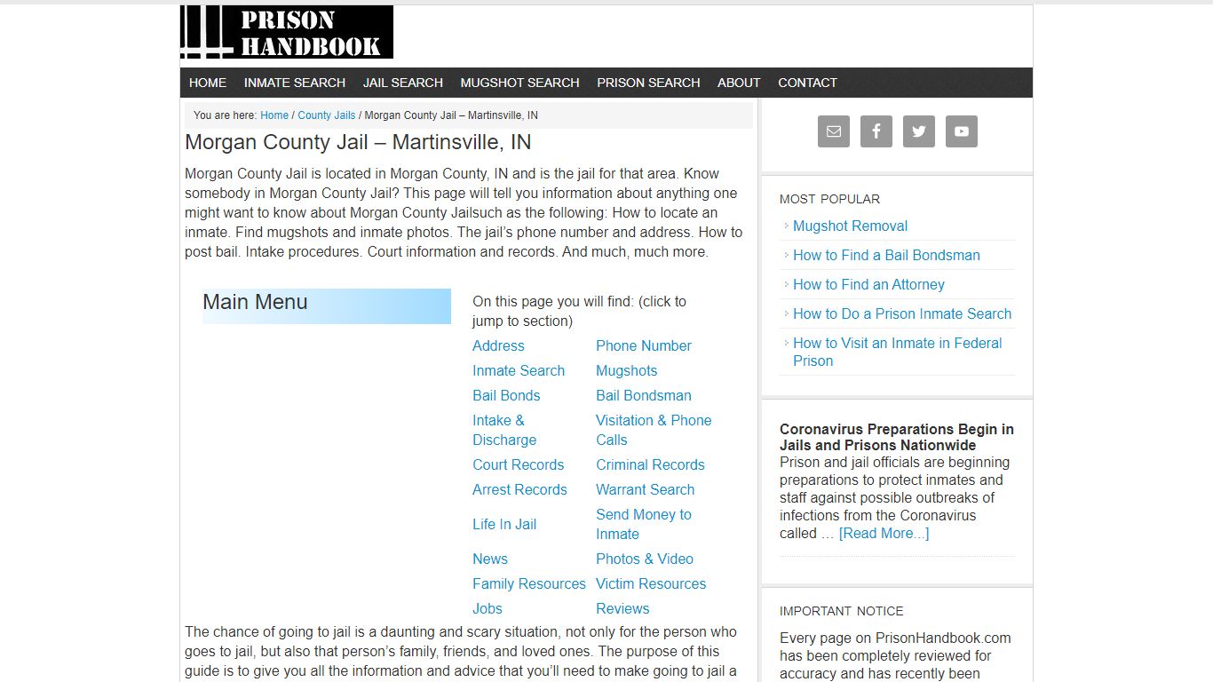 Morgan County Jail – Martinsville, IN - Prison Handbook